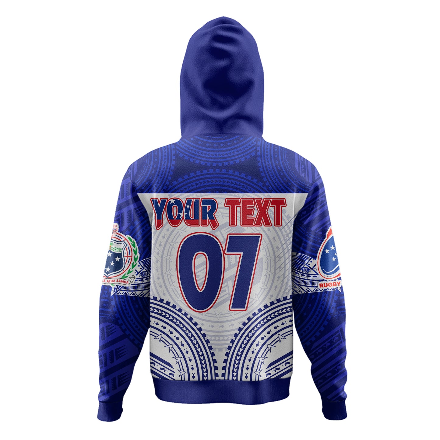 (Custom Personalised) Samoa Rugby Toa Samoa Blue Style Hoodie