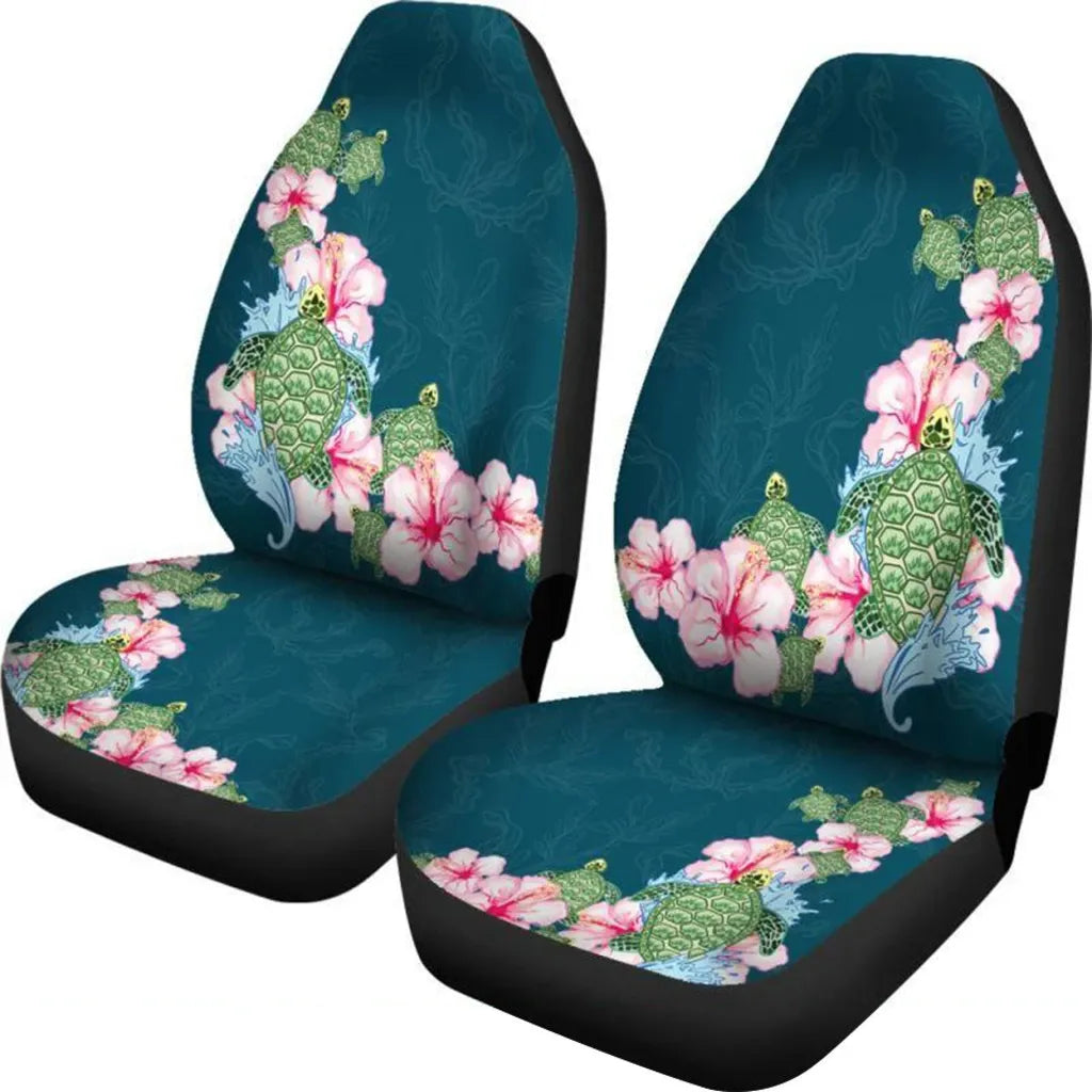 Hawaiian Car Seat Covers - Hibiscus Turtle