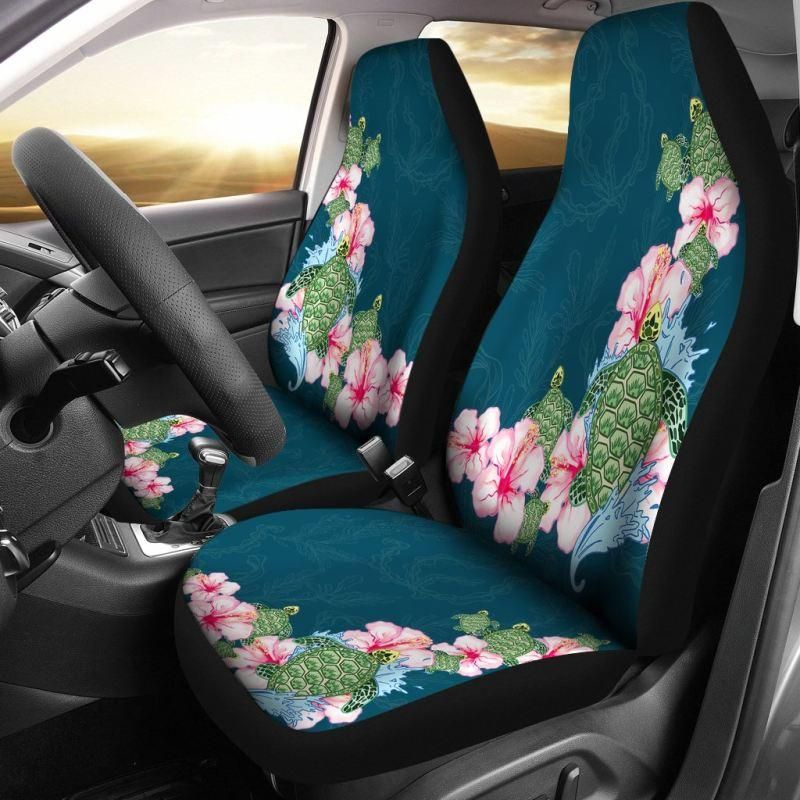 Hawaiian Car Seat Covers - Hibiscus Turtle