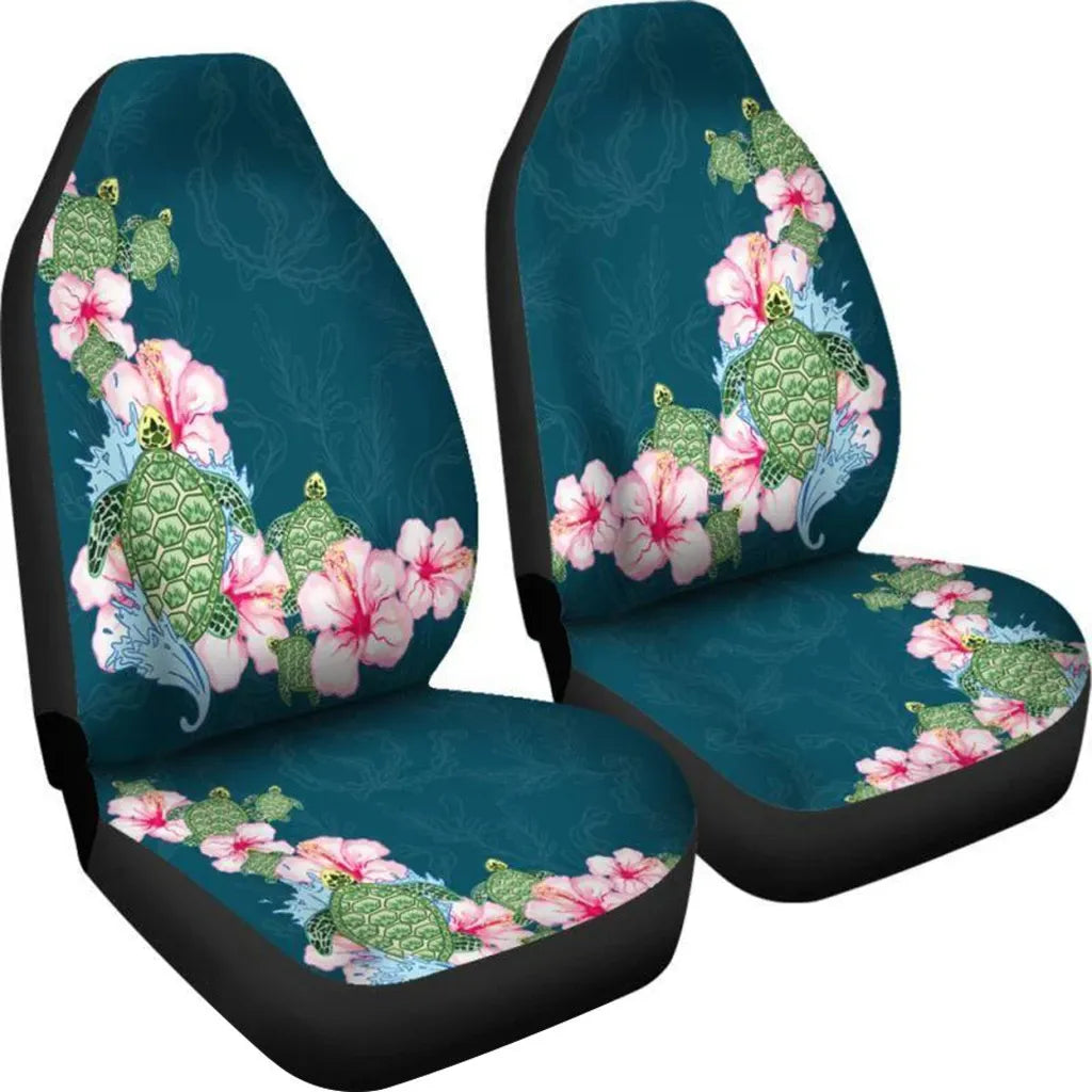 Hawaiian Car Seat Covers - Hibiscus Turtle