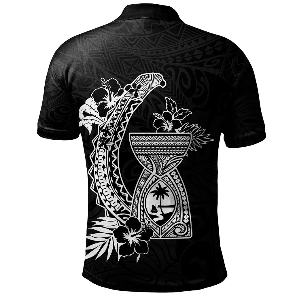 Guam Polo Shirt Hook With Latte Stone Hibiscus Tropical