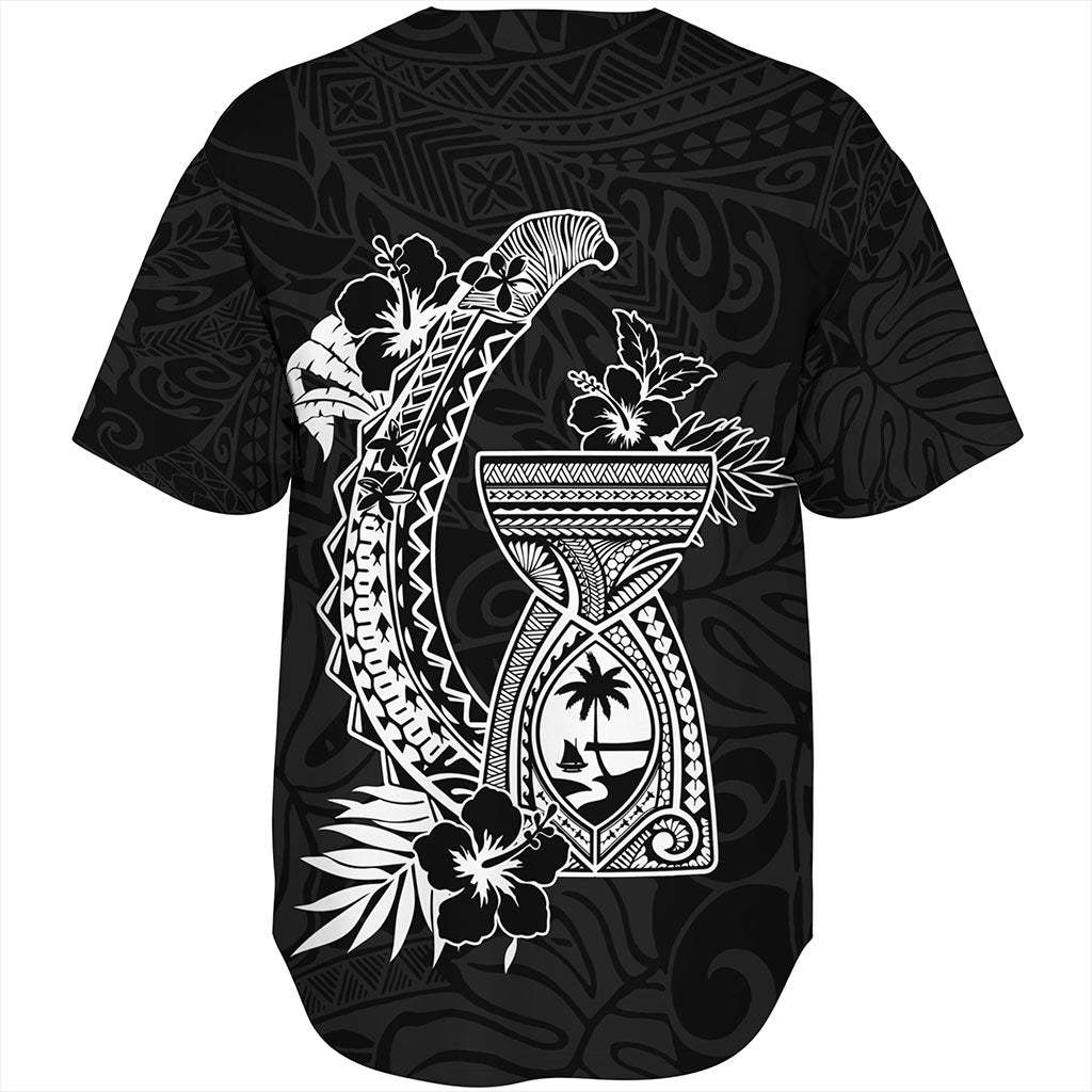Guam Baseball Shirt Hook With Latte Stone Hibiscus Tropical