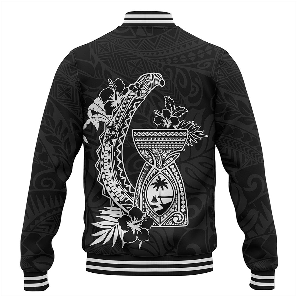 Guam Baseball Jacket Hook With Latte Stone Hibiscus Tropical