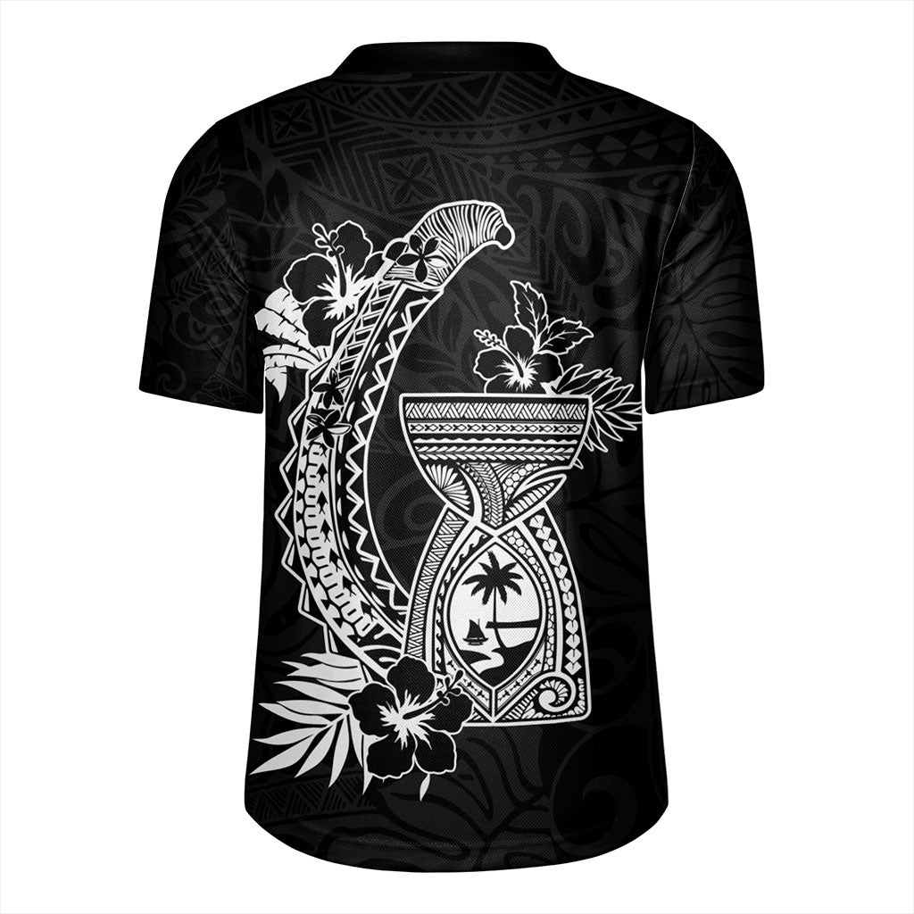 Guam Rugby Jersey Hook With Latte Stone Hibiscus Tropical