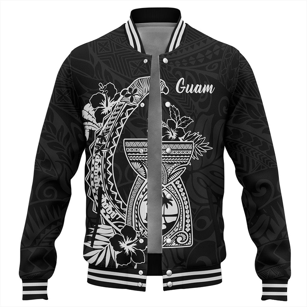 Guam Baseball Jacket Hook With Latte Stone Hibiscus Tropical
