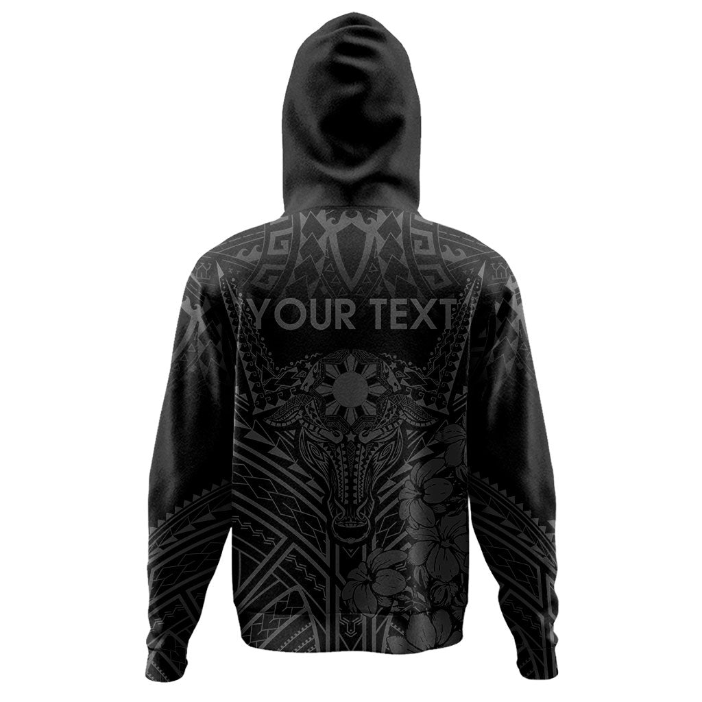 Philippines Filipinos Hoodie Custom Water Buffalo Tattoo With Sampaguita Patterns