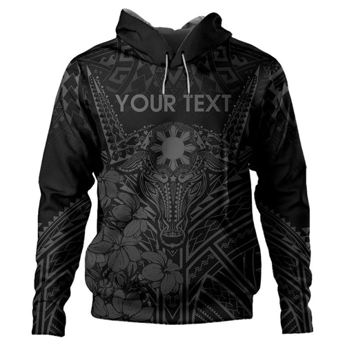 Philippines Filipinos Hoodie Custom Water Buffalo Tattoo With Sampaguita Patterns