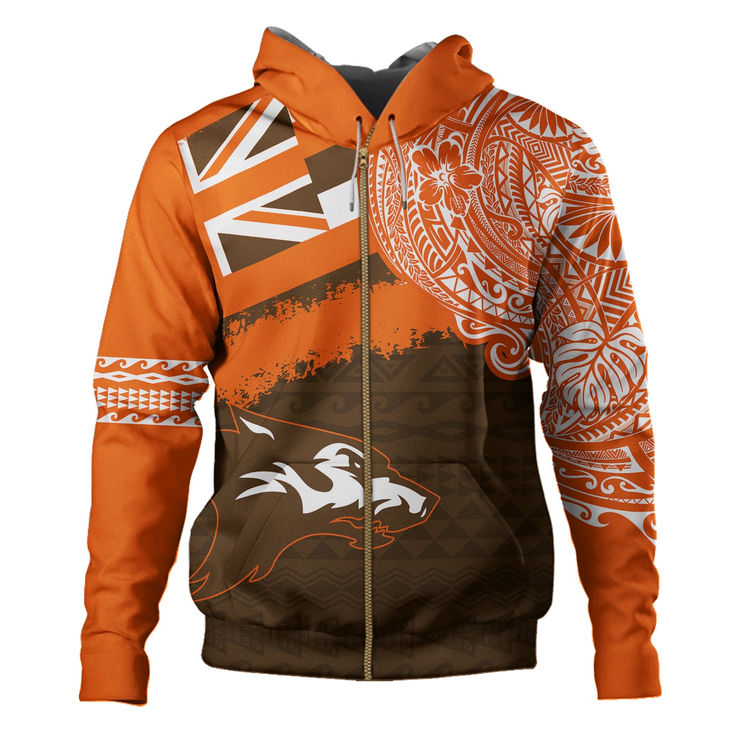 Hawaii Hoodie Pac-5 Atheletics Polynesian Crest Style