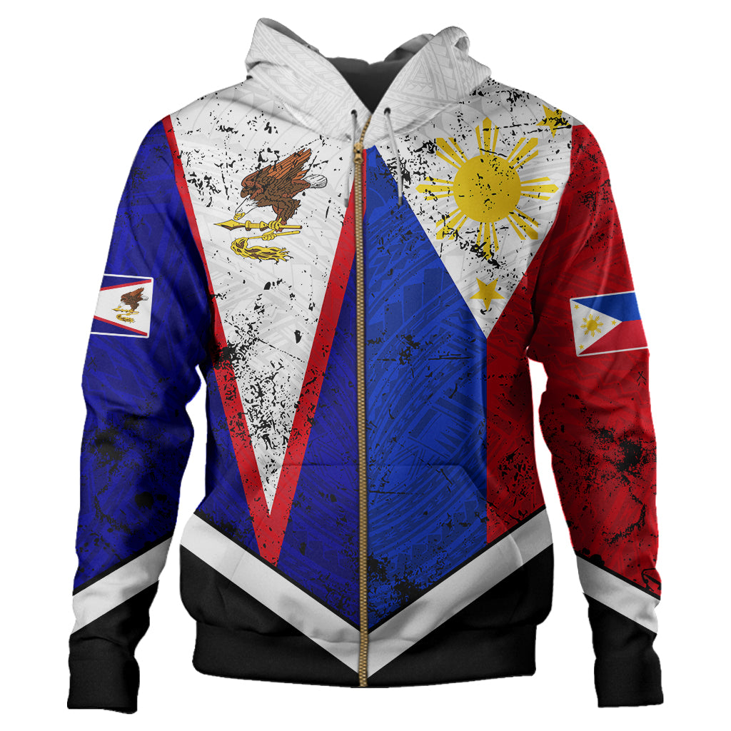 Philippines Filipinos Hoodie Samoa Half Flag