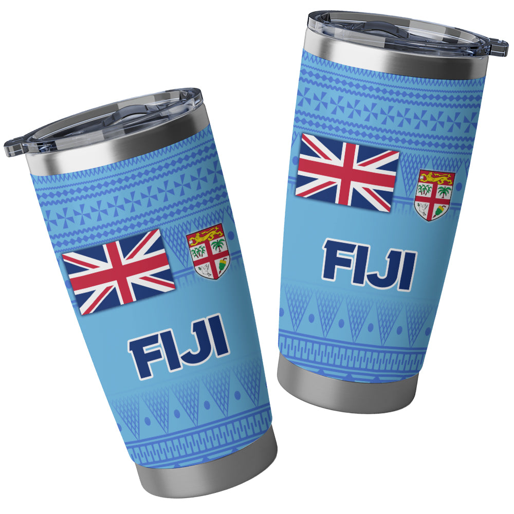 Fiji Flag Color With Traditional Patterns Tumbler