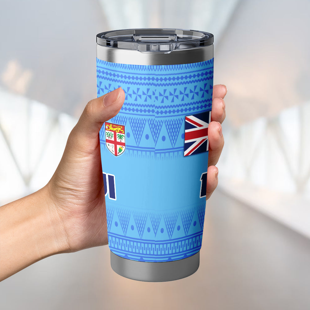 Fiji Flag Color With Traditional Patterns Tumbler