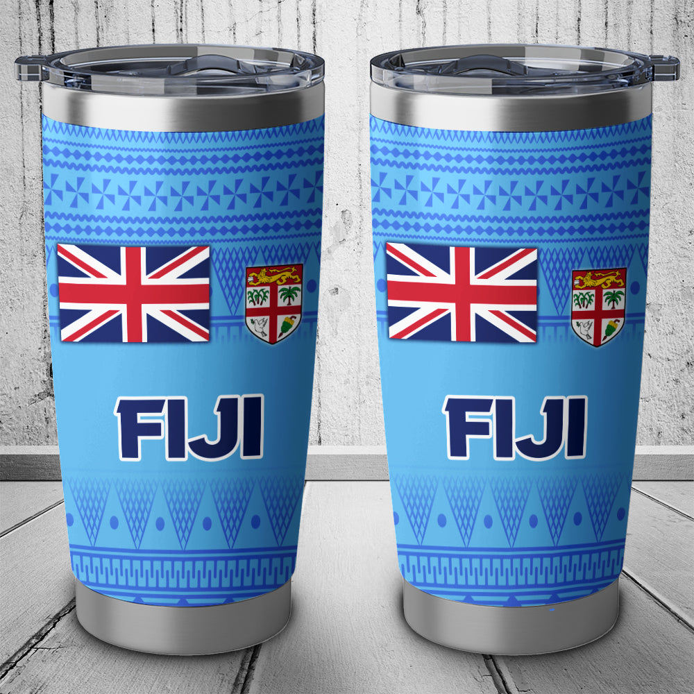 Fiji Flag Color With Traditional Patterns Tumbler