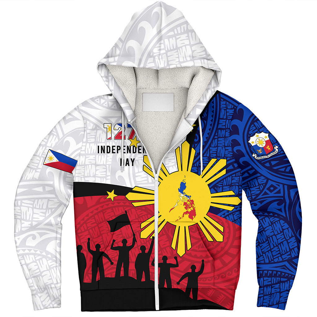 Philippines Filipinos Sherpa Hoodie Independence Day Polynesian Style