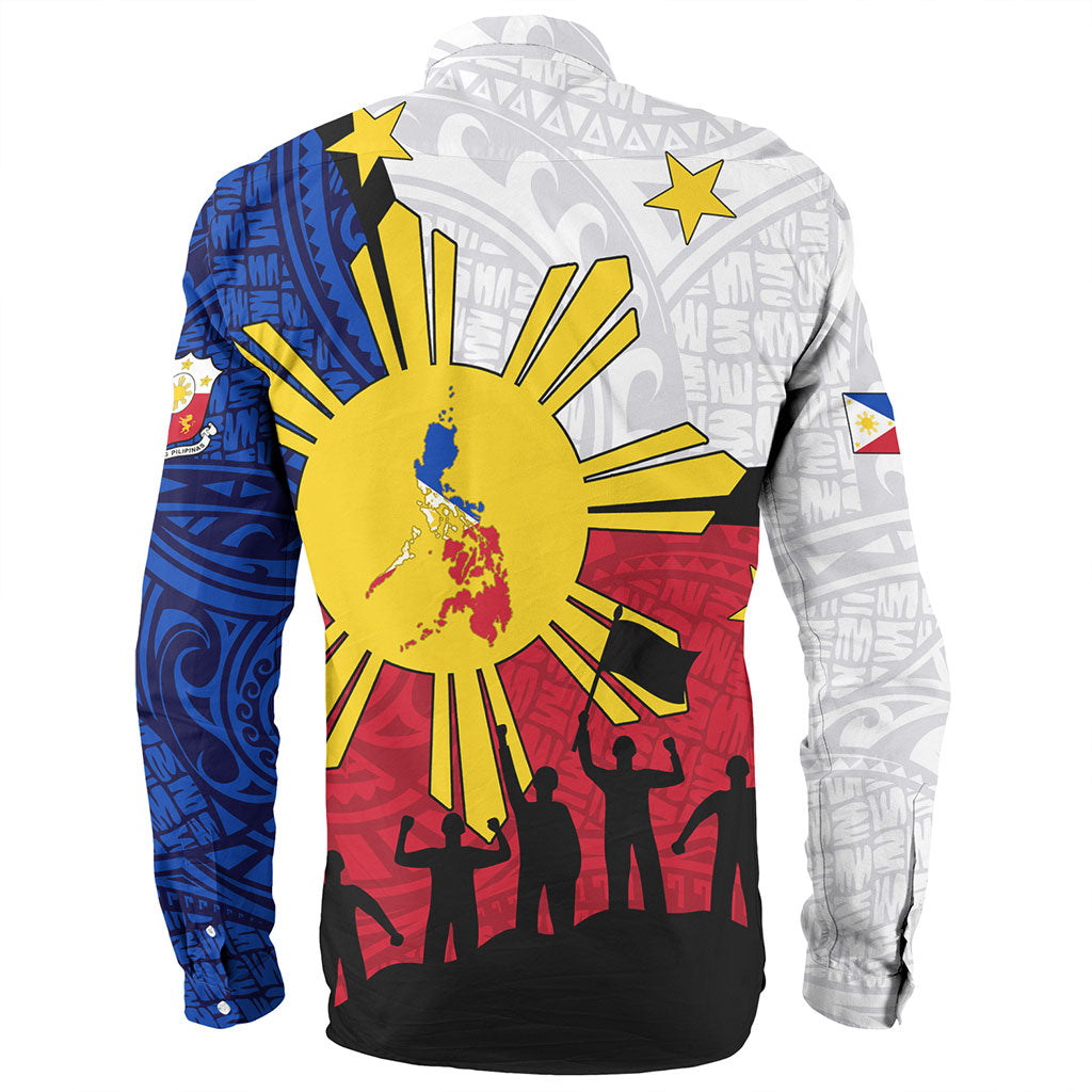 Philippines Filipinos Long Sleeve Shirt Independence Day Polynesian Style