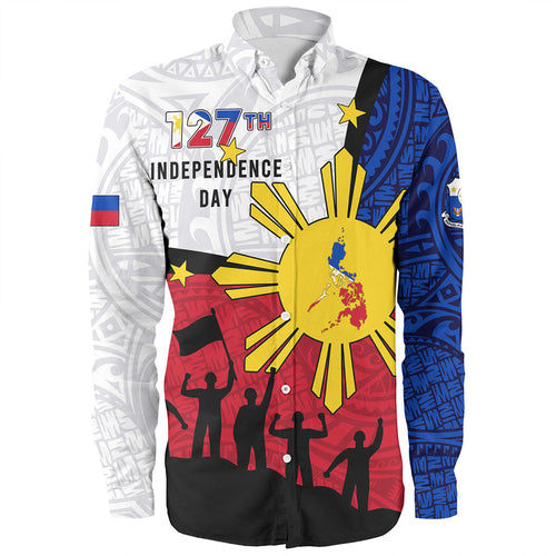 Philippines Filipinos Long Sleeve Shirt Independence Day Polynesian Style