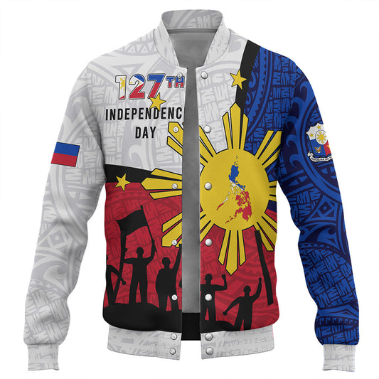 Philippines Filipinos Baseball Jacket Independence Day Polynesian Style