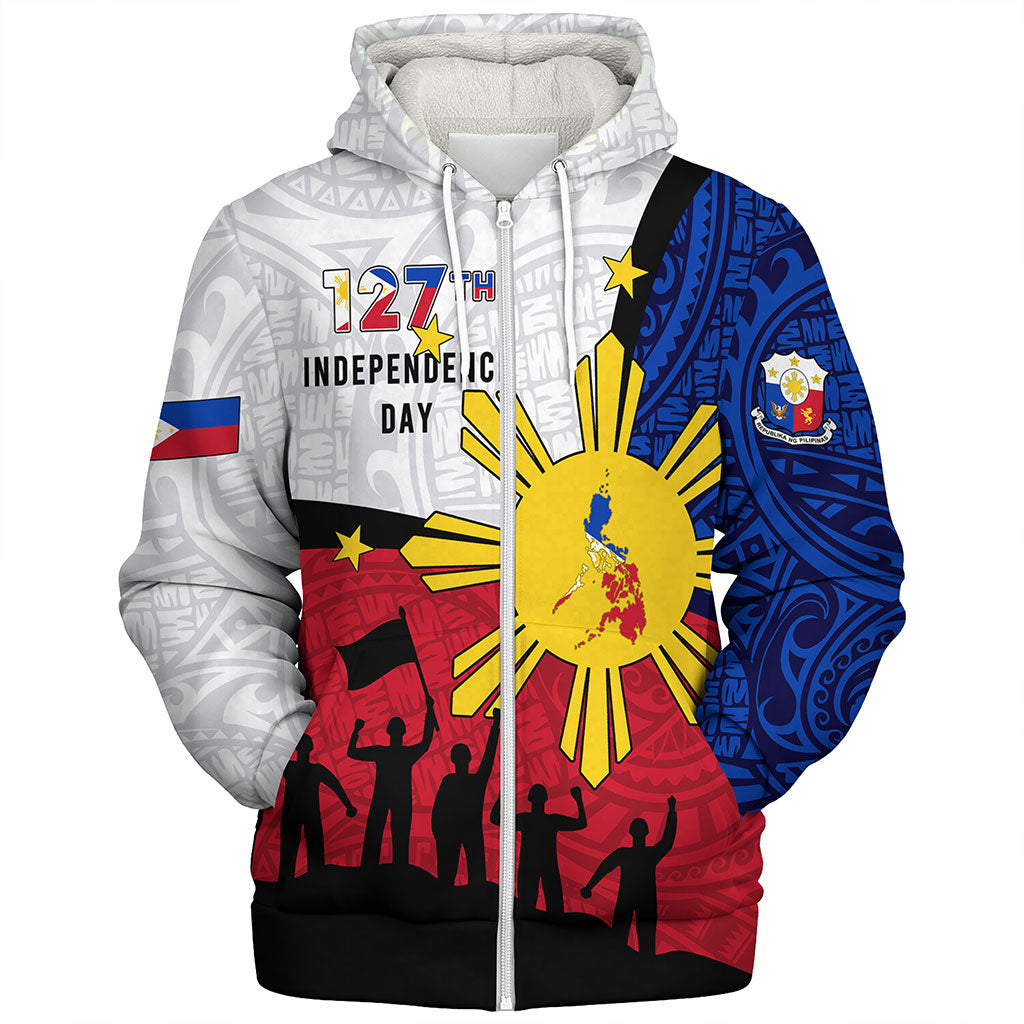 Philippines Filipinos Sherpa Hoodie Independence Day Polynesian Style