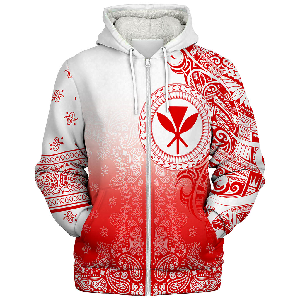 Hawaii Sherpa Hoodie Custom Kanaka Paisley Style