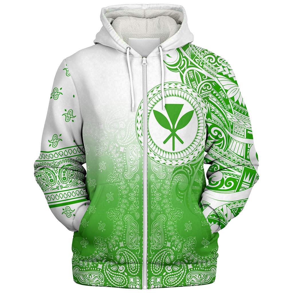 Hawaii Sherpa Hoodie Custom Kanaka Paisley Style