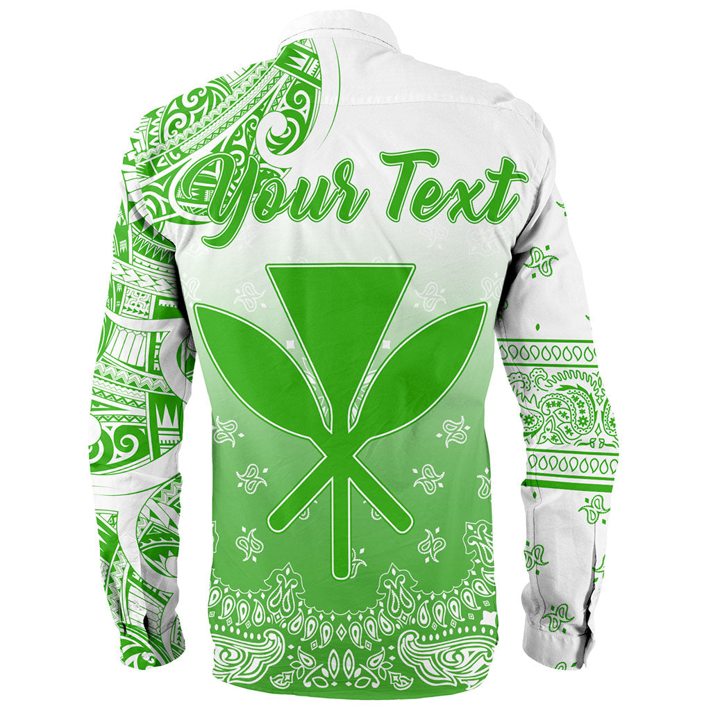 Hawaii Long Sleeve Shirt Custom Kanaka Paisley Style