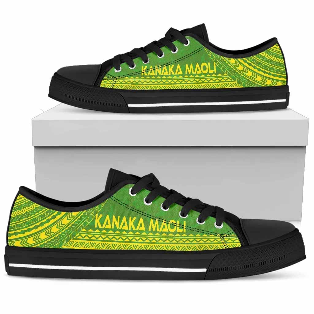Kanaka Maoli Low Top Shoes - Polynesian Flag Chief Version