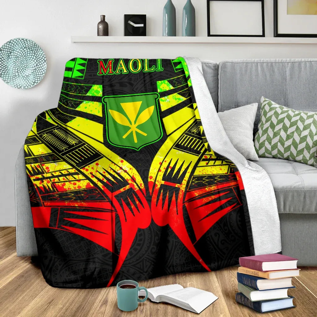 Kanaka Maoli Hawaii Flag Premium Blanket