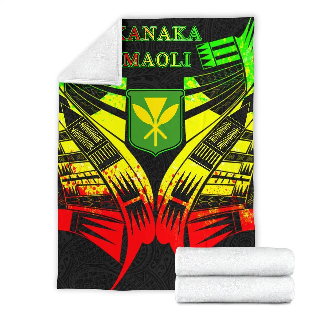 Kanaka Maoli Hawaii Flag Premium Blanket