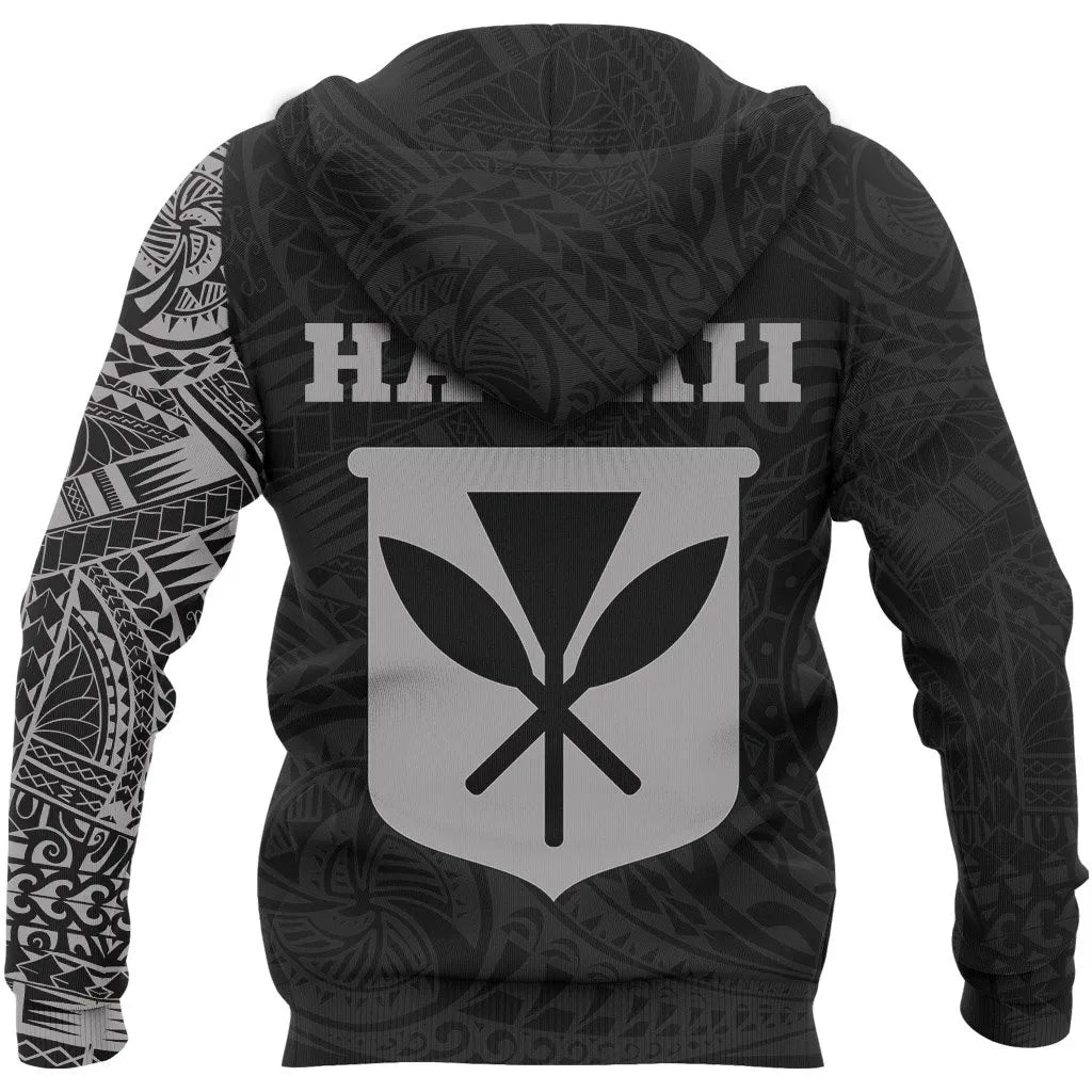 Polynesian Hoodie - Kanaka Maoli Flag Polynesian Tattoo Style Special Version