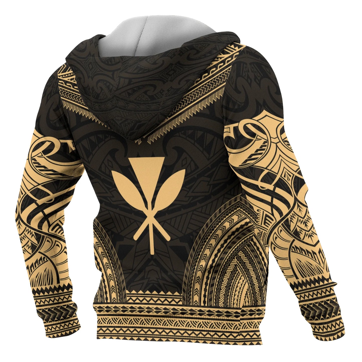 Kanaka Maoli Polynesian Chief Custom Personalised Hoodie - Gold Version