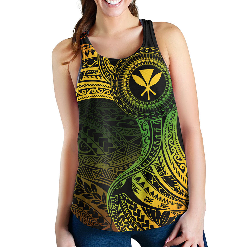 Hawaii Women Tank Kanaka Maoli Round Polynesian Tribal Reggae