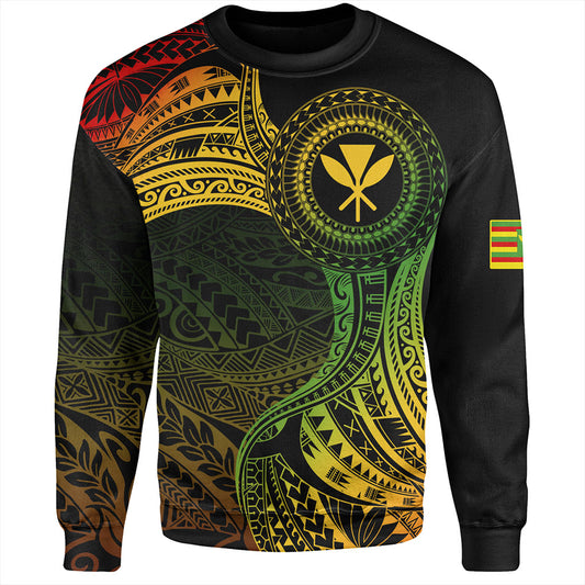 Hawaii Sweatshirt Kanaka Maoli Round Polynesian Tribal Reggae
