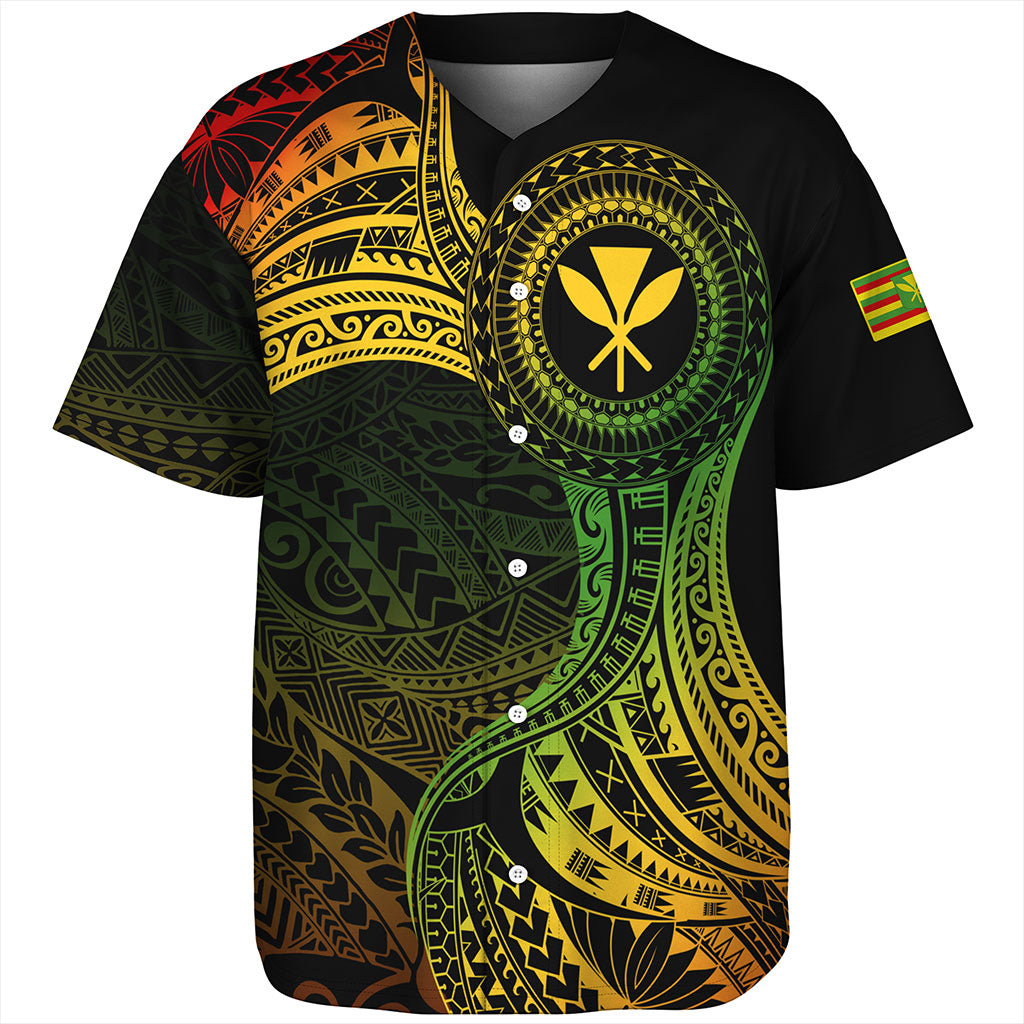 Hawaii Baseball Shirt Kanaka Maoli Round Polynesian Tribal Reggae
