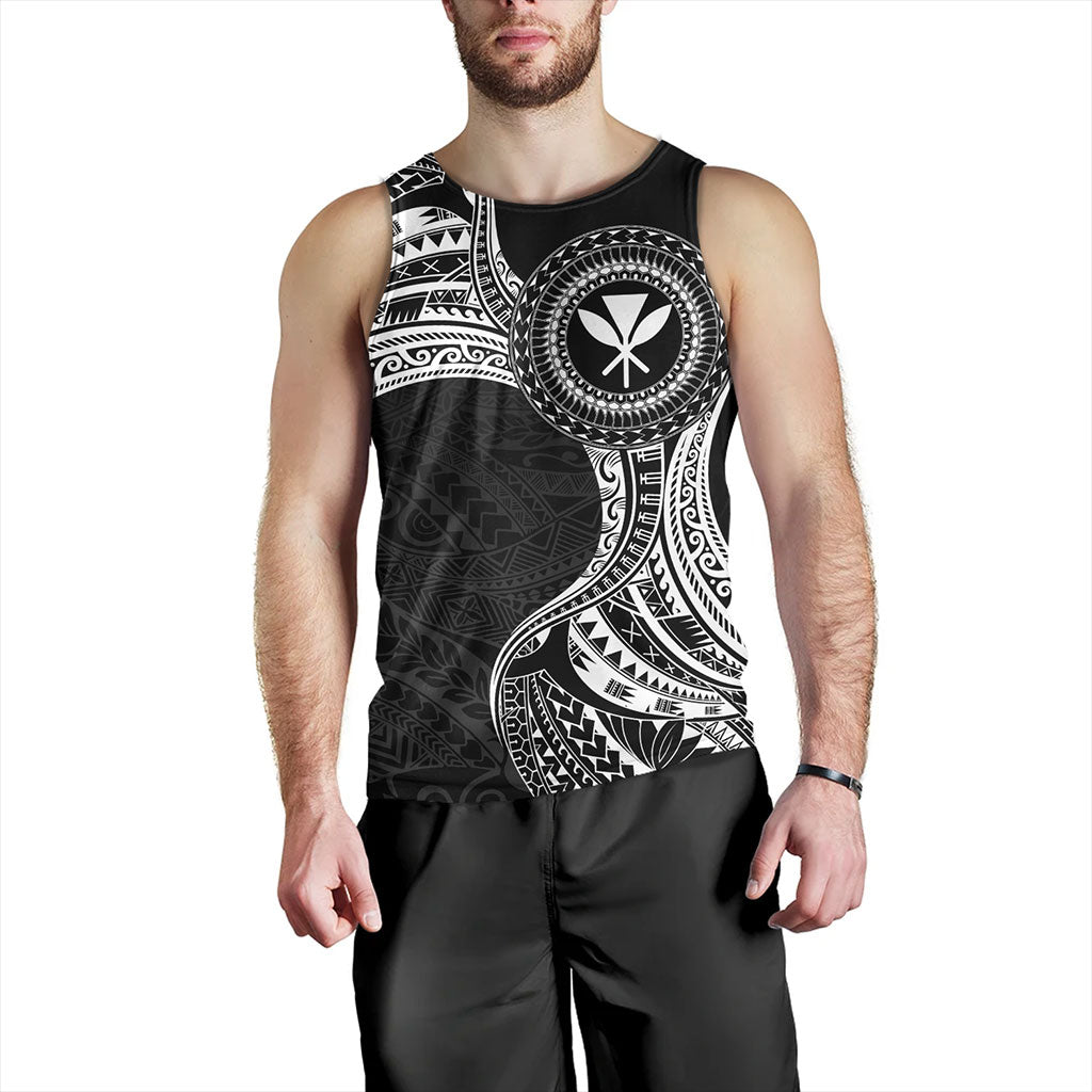 Hawaii Tank Top Kanaka Maoli Round Polynesian Tribal White