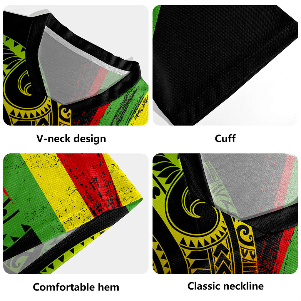 Hawaii Rugby Jersey Kanaka Maoli Tribal Wave Grunge Flag