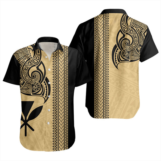 Hawaii Short Sleeve Shirt Kanaka Polynesia Tribal Tattoo