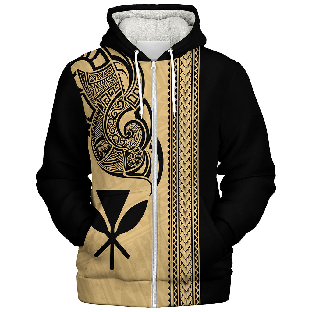 Hawaii Sherpa Hoodie Kanaka Polynesia Tribal Tattoo