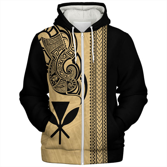 Hawaii Sherpa Hoodie Kanaka Polynesia Tribal Tattoo