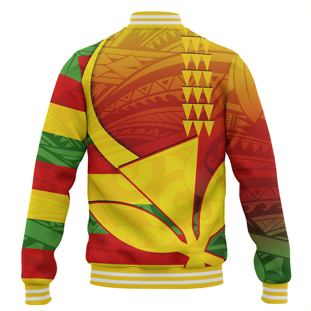Hawaii Baseball Jacket Kanaka Flag Tribal Polynesian