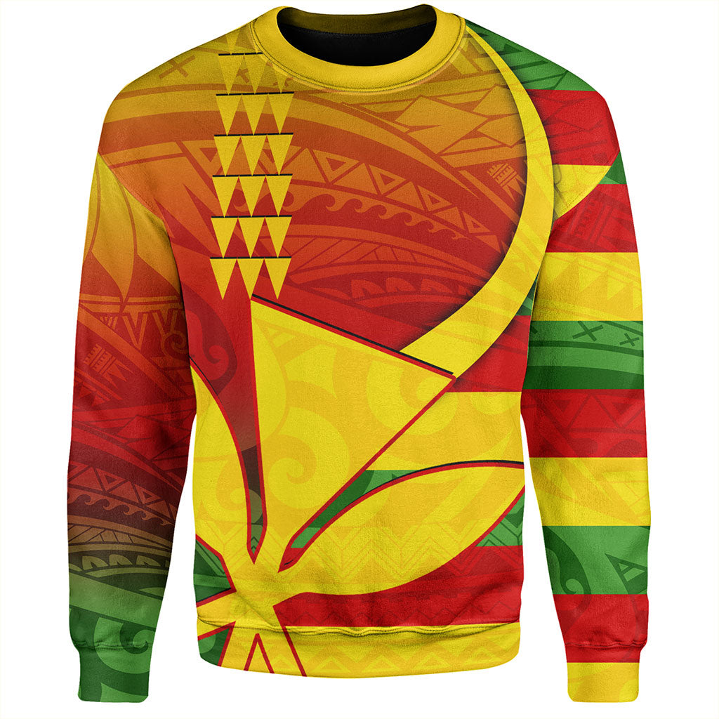 Hawaii Sweatshirt Kanaka Flag Tribal Polynesian
