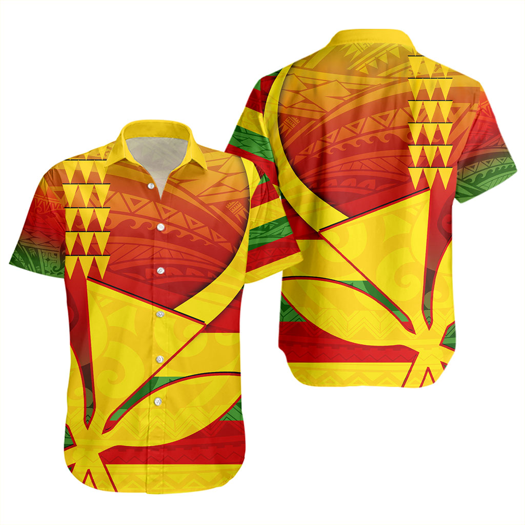 Hawaii Short Sleeve Shirt Kanaka Flag Tribal Polynesian