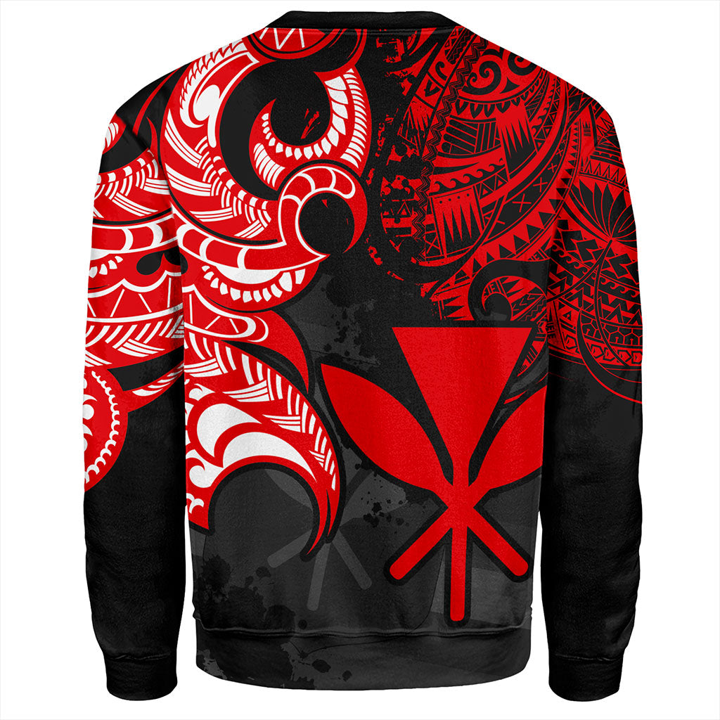 Hawaii Sweatshirt Kanaka Polynesian Tribal Print Pattern
