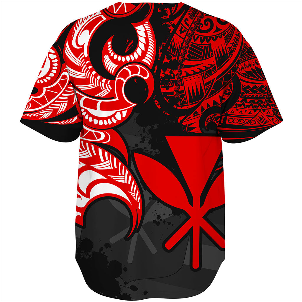 Hawaii Baseball Shirt Kanaka Polynesian Tribal Print Pattern