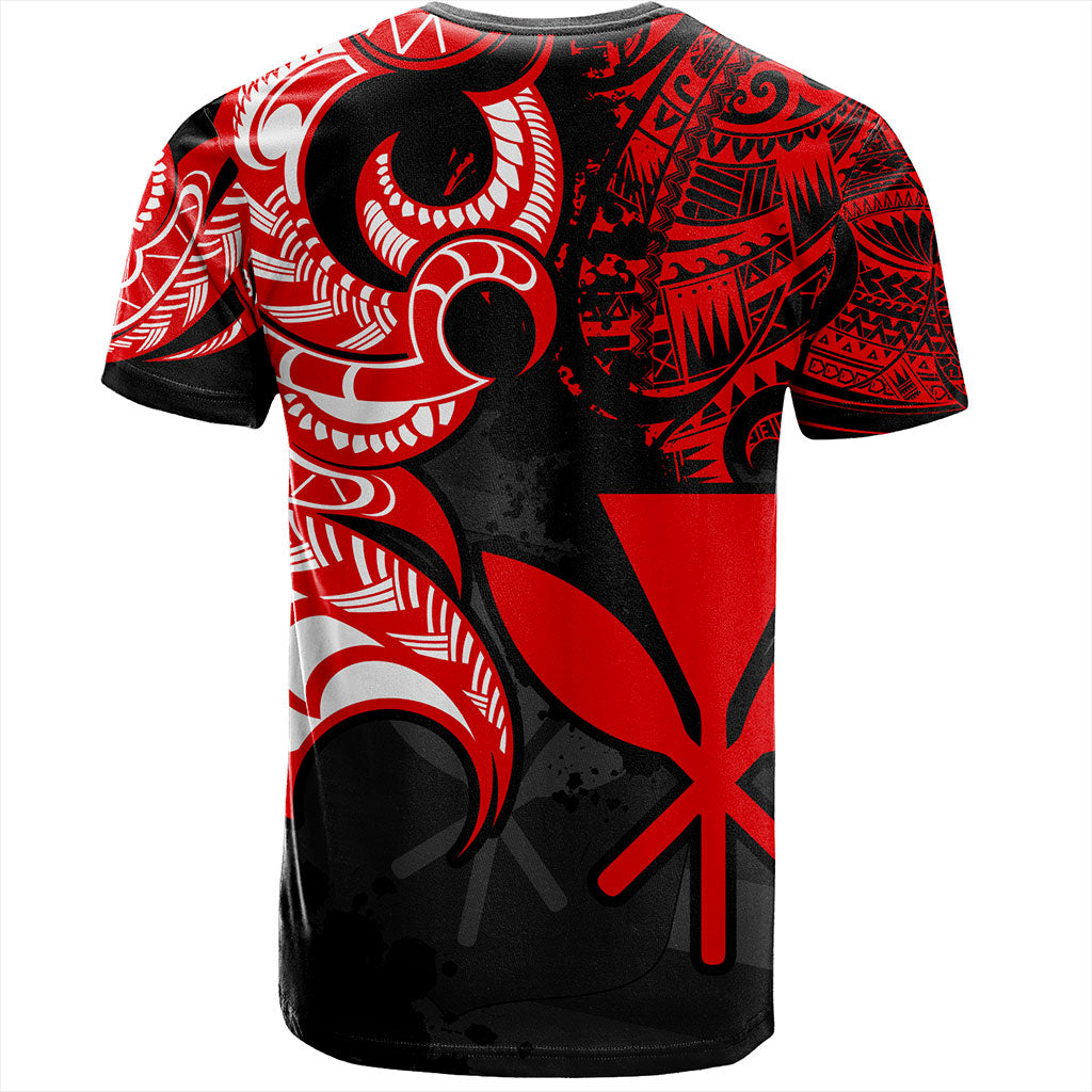 Hawaii T-Shirt Kanaka Polynesian Tribal Print Pattern