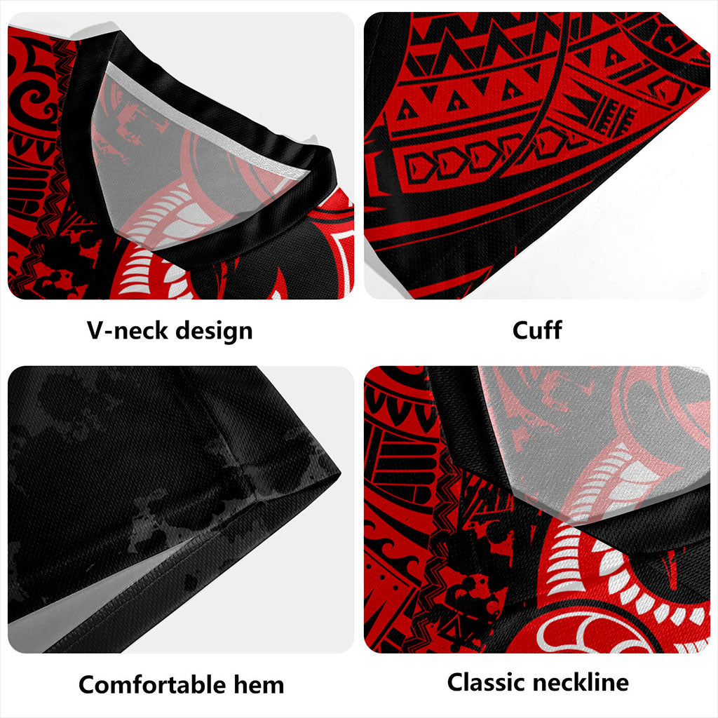 Hawaii Rugby Jersey Kanaka Polynesian Tribal Print Pattern