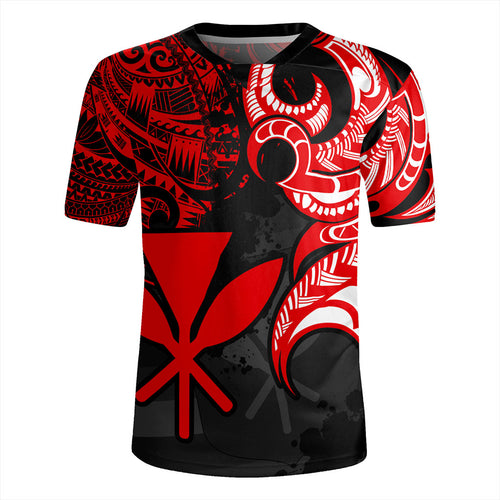 Hawaii Rugby Jersey Kanaka Polynesian Tribal Print Pattern