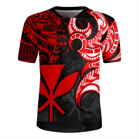 Hawaii Rugby Jersey Kanaka Polynesian Tribal Print Pattern