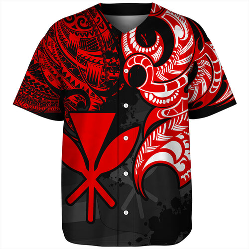 Hawaii Baseball Shirt Kanaka Polynesian Tribal Print Pattern