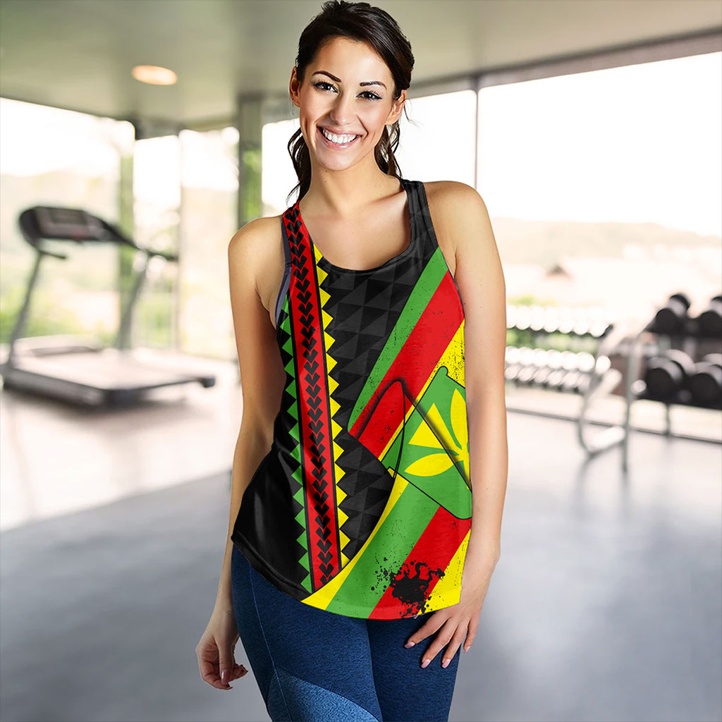 Hawaii Women Tank Kanaka Tribal Flag Grunge Special