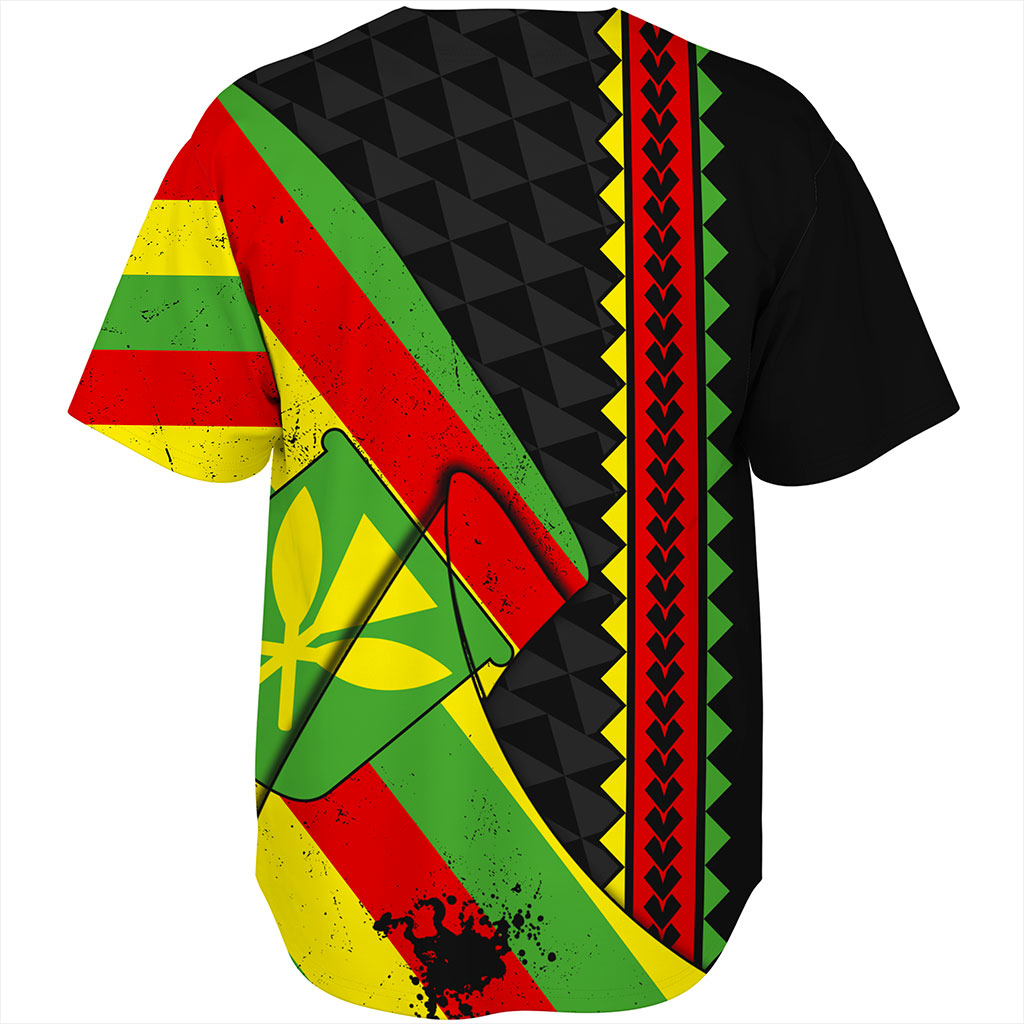 Hawaii Baseball Shirt Kanaka Tribal Flag Grunge Special