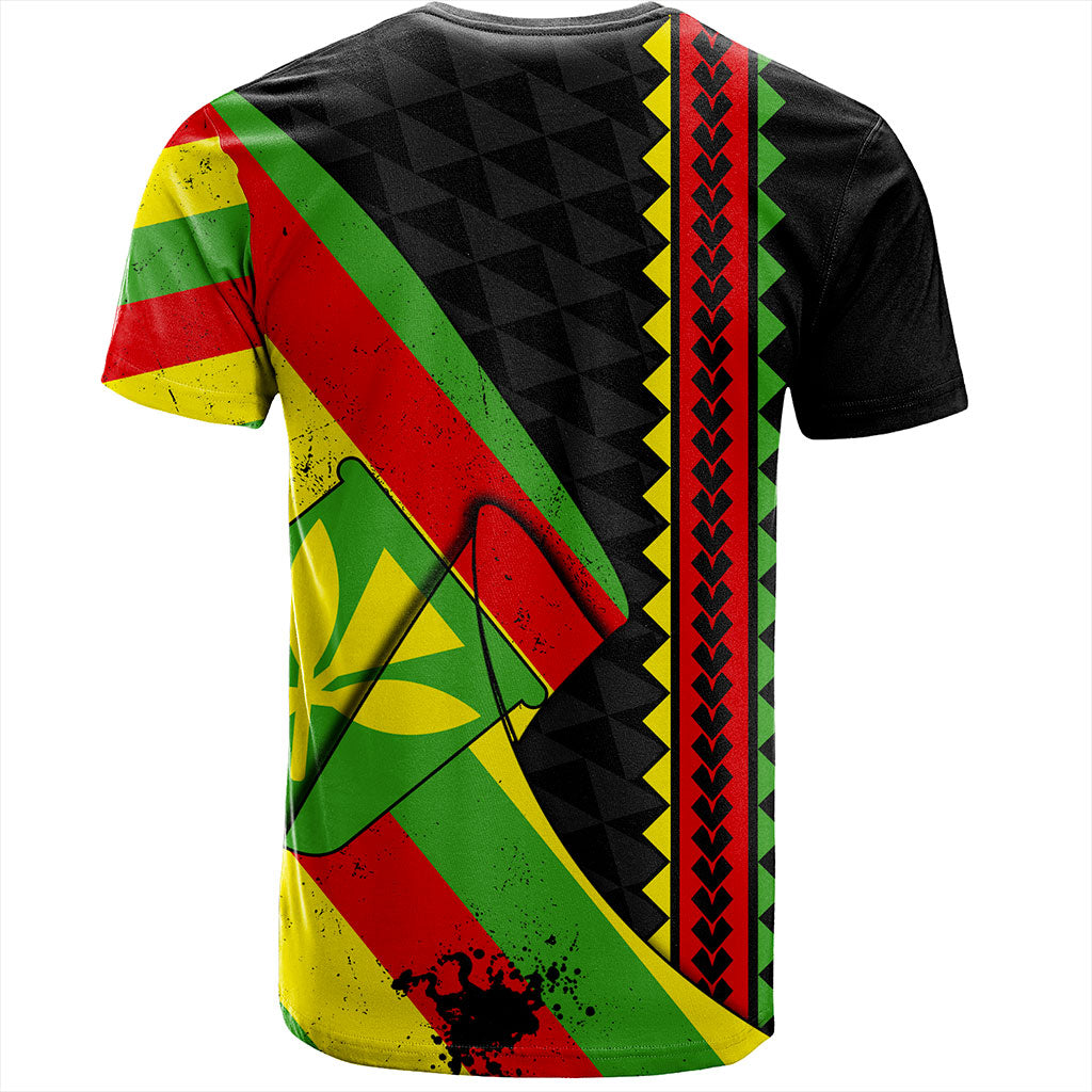Hawaii T-Shirt Kanaka Tribal Flag Grunge Special